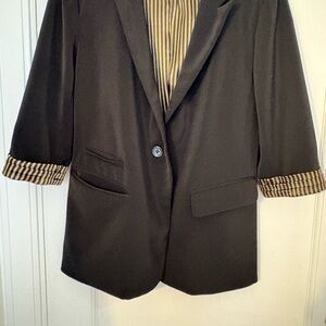 Forever 21 Black Jacket with Striped Interior